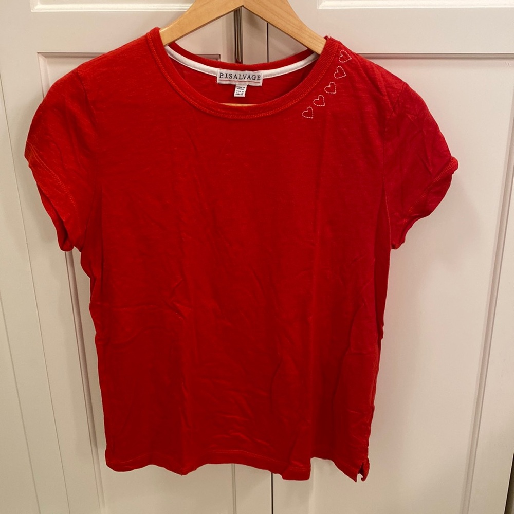 PJ Salvage red heart tee